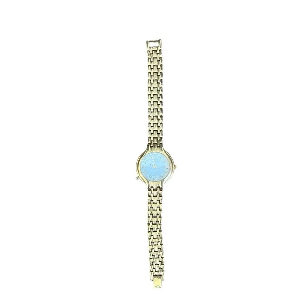 Timex Indiglo Watch Women Stainless Steel Gold Light White Needs Battery 7-1/2